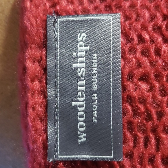 CT772 Wooden Ships Ladies Red Lightweight Long Sleeve Sweater S/M - Picture 5 of 6